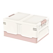 Ящик пластиковый складной белый, дно розовое, 480х360х240 мм в Зеленодольске Ящик пластиковый складной белый, дно розовое, 480х360х240 мм в Зеленодольске