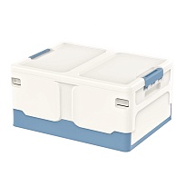 Ящик пластиковый складной белый, дно синее, 480х360х240 мм в Зеленодольске Ящик пластиковый складной белый, дно синее, 480х360х240 мм в Зеленодольске