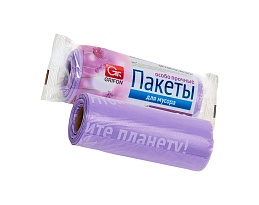Мешки для мусора 35 л, ароматизированные, сиреневые, в рулоне 20 шт., ПНД, 12 мкм, 560х530 мм, GRIFON Полевые Цветы, 100-034 в Зеленодольске