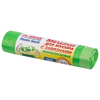 Мешки для мусора 35 л, биоразлагаемые с завязками, зеленые, в рулоне 20 шт., ПНД, 14 мкм, 600х500 мм, LAIMA ULTRA, 607688 в Зеленодольске Мешки для мусора 35 л, биоразлагаемые с завязками, зеленые, в рулоне 20 шт., ПНД, 14 мкм, 600х500 мм, LAIMA ULTRA, 607688 в Зеленодольске