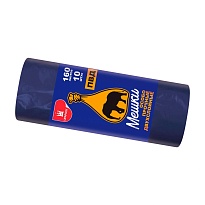 Мешки для мусора 160 л, синие, рулон 10 шт., ПВД, 35 мкм, 1100х900 мм, Уфа Пак, МВ1755 (МВ 160-10ср) в Зеленодольске