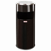 Урна с пепельницей 27 л, нержавеющая сталь, черная, LAIMA PROFESSIONAL в Зеленодольске