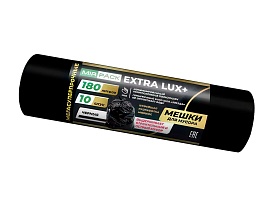 Мешки для мусора 180 л, черные, в рулоне 10 шт., ПВД, 60 мкм, 1100х930 мм, EXTRA LUX+, 1801098 в Зеленодольске