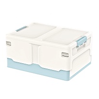 Ящик пластиковый складной белый, дно голубое, 480х360х240 мм в Зеленодольске Ящик пластиковый складной белый, дно голубое, 480х360х240 мм в Зеленодольске