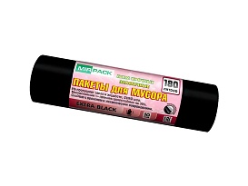 Мешки для мусора 180 л, ароматизированные, черные, в рулоне 10 шт., ПВД, 50 мкм, 1100х930 мм, EXTRA black, 18008301 в Зеленодольске Мешки для мусора 180 л, ароматизированные, черные, в рулоне 10 шт., ПВД, 50 мкм, 1100х930 мм, EXTRA black, 18008301 в Зеленодольске