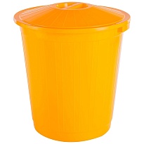 Мусорный бак с крышкой 70 л желтый 70 желтый в Зеленодольске