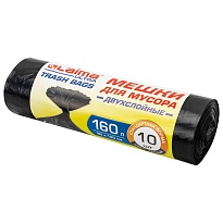 Мешки для мусора 160 л, черные, в рулоне 10 шт., ПВД, 30 мкм, 1200х900 мм, LAIMA ULTRA, 607694 в Зеленодольске