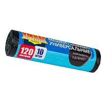Мешки для мусора 120 л, с ушками, черные, в рулоне 10 шт., ПНД, 15 мкм, 1100х700 мм, Крепак, 4607075710474 в Зеленодольске Мешки для мусора 120 л, с ушками, черные, в рулоне 10 шт., ПНД, 15 мкм, 1100х700 мм, Крепак, 4607075710474 в Зеленодольске
