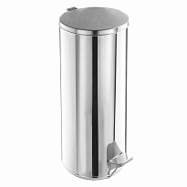 Ведро для мусора с педалью, усиленное, Титан, 30 л, кольцо под мешок, нержавеющая сталь, хром в Зеленодольске