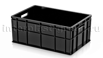 Ящик для молока, мяса, овощей и фруктов сплошной усиленный черный в Зеленодольске