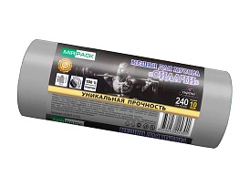 Мешки для мусора 240 л, ароматизированные, серые, в рулоне 10 шт., ПВД 40 мкм, 1500х1100 мм, СИЛАЧИ, sil240111101 в Зеленодольске