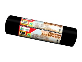 Мешки для мусора 120 л, черные, в рулоне 10 шт., ПНД, 12 мкм, 1100х700 мм, MIRPACK Classik, 1201011 в Зеленодольске Мешки для мусора 120 л, черные, в рулоне 10 шт., ПНД, 12 мкм, 1100х700 мм, MIRPACK Classik, 1201011 в Зеленодольске