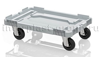 Тележка пластиковая сплошная без тормозов усиленная серая в Зеленодольске