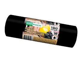 Мешки для мусора 180 л, ароматизированные, черные, в рулоне 10 шт., ПВД, 70 мкм, 1100х930 мм, СТРОЙКА, S18010110 в Зеленодольске