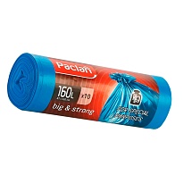 Мешки для мусора 160 л, синие, в рулоне 10 шт., ПВД, 21 мкм, 1200х870 мм, PACLAN Big&Strong, 604075 в Зеленодольске