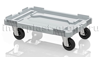 Тележка пластиковая сплошная без тормозов серая в Зеленодольске