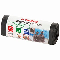 Мешки для мусора 90 л, черные, в рулоне 10 шт., ПВД, 25 мкм, 950х600 мм, LAIMA, 605332 в Зеленодольске Мешки для мусора 90 л, черные, в рулоне 10 шт., ПВД, 25 мкм, 950х600 мм, LAIMA, 605332 в Зеленодольске