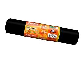Мешки для мусора 180 л, ароматизированные, черные, в рулоне 10 шт., ПВД, 80 мкм, 1100х930 мм, EXPORT, exp18010142 в Зеленодольске