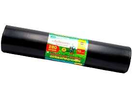 Мешки для мусора 280 л, ароматизированные, черные, в рулоне 10 шт., ПВД 110 мкм, 1400х930 мм, Добрыня, Dob28010black в Зеленодольске