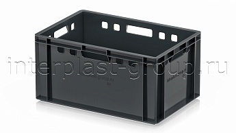 Ящик для мяса и колбасных изделий Е-3 темно-серый в Зеленодольске Ящик для мяса и колбасных изделий Е-3 темно-серый в Зеленодольске