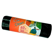 Мешки для мусора 60 л, черные, в рулоне 30 шт., ПНД, 6 мкм, 640х580 мм, Концепция Быта EcoClean, 603890 в Зеленодольске Мешки для мусора 60 л, черные, в рулоне 30 шт., ПНД, 6 мкм, 640х580 мм, Концепция Быта EcoClean, 603890 в Зеленодольске