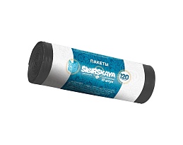 Мешки для мусора 120 л, черные, в рулоне 10 шт., ПНД, 14 мкм, 1100х700 мм, SIBIRSKAYA, 101-008 S в Зеленодольске