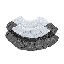 Бахилы бело-черные 1000 шт (500 пар), 48 мкм, двойная подошва, с одной резинкой, Эконом+ в Зеленодольске