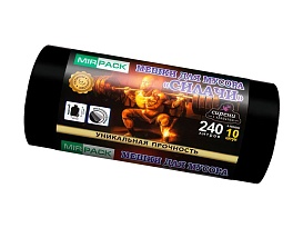 Мешки для мусора 240 л, ароматизированные, черные, в рулоне 10 шт., ПВД 40 мкм, 1500х1100 мм, СИЛАЧИ, sil24011110 в Зеленодольске