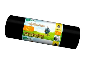 Мешки для мусора 180 л, ароматизированные, черные, в рулоне 10 шт., ПВД, 100 мкм, 1100х930 мм, Добрыня, Dob18010black в Зеленодольске