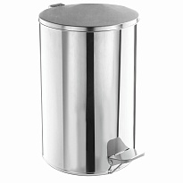Ведро для мусора с педалью, усиленное, ТИТАН, 10 л, кольцо под мешок, нержавеющая сталь, хром в Зеленодольске